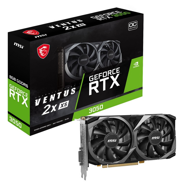 GPU RTX 3050 8GB OC MSI VENTUS X2 XS BLACK